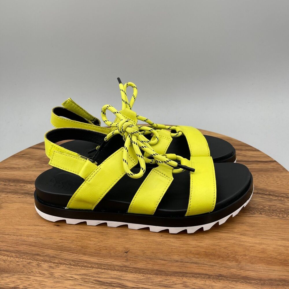 Sorel Roaming Lace Sandals Womens Size 8 Yellow Casual Summer Beach Comfort